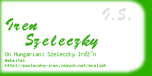 iren szeleczky business card